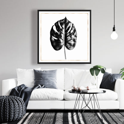 Toile botanique exotique | Décoration murale Philodendron à feuilles fendues