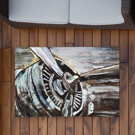 Airplane Propeller Outdoor Rug 2'x3' | Industrial Home Decor
