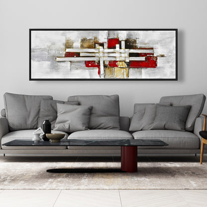 Toile abstraite aux formes entrelacées – Décoration d'intérieur moderne