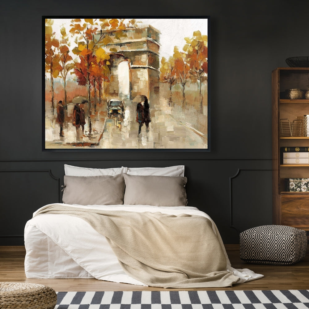 Arc de Triomphe en automne | Toile encadrée orange