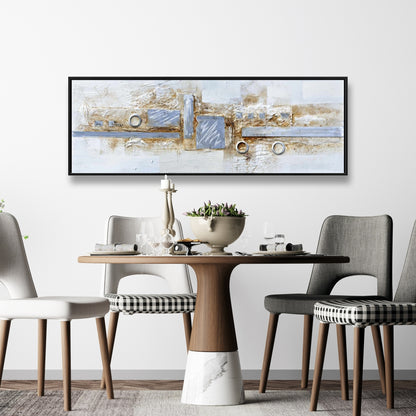 Toile abstraite grise | Cercles et carrés | Décoration d'intérieur moderne