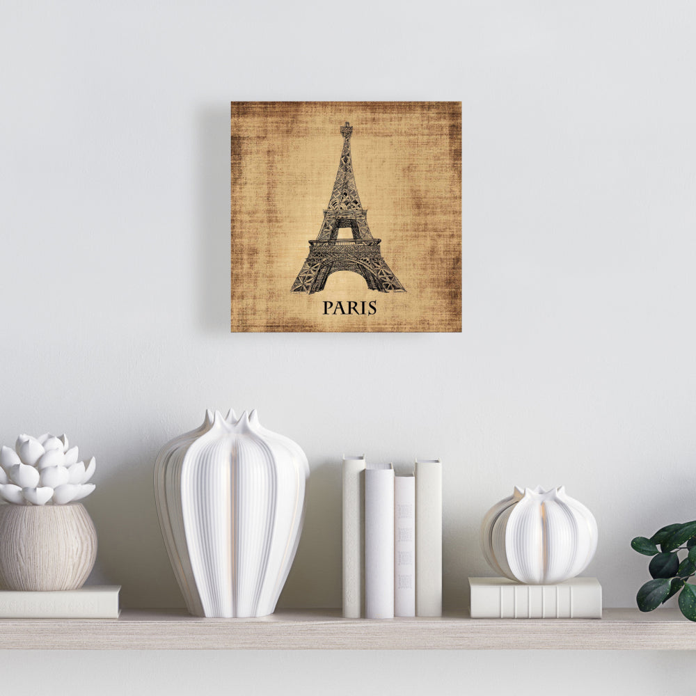 Eiffel Tower Brown Canvas | Typo & Symbols Home Decor Art