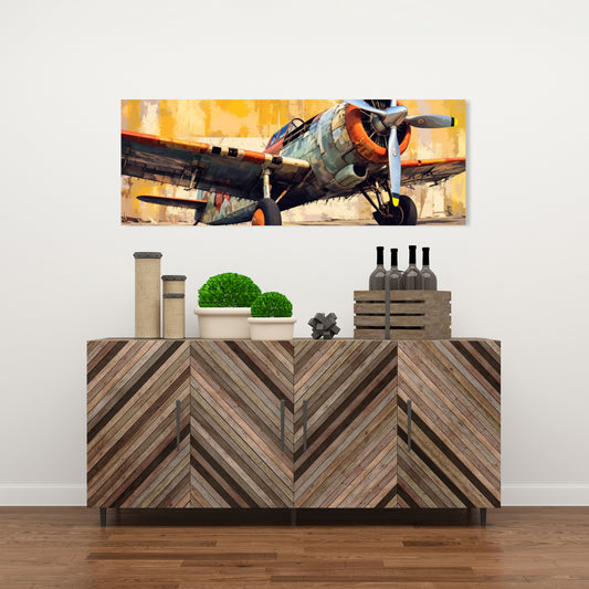 Loisirs en transport sur toile bleue - Décoration d'intérieur pour startups