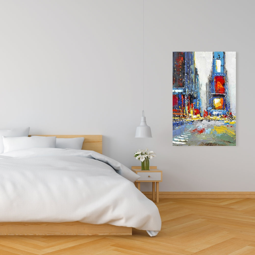 Contemporary Abstract Building Canvas | Colorful Home Decor