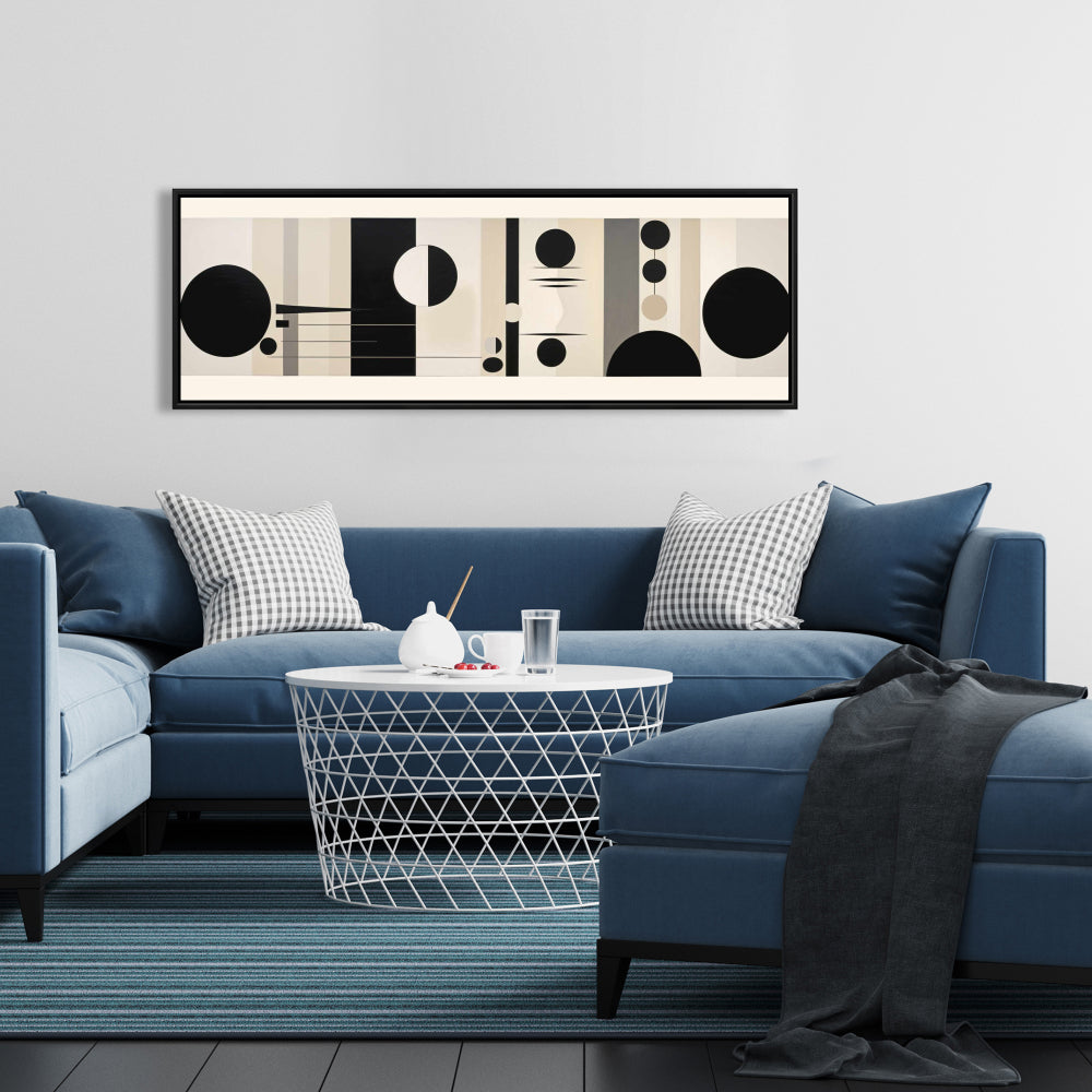 Lowering Minimalist Framed Canvas | Shapes Livingroom Decor