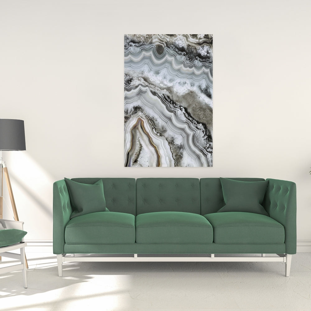 Abstract Geode Canvas - White Abstract Minerals Home Decor