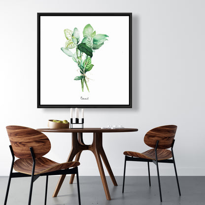 Toile « Feuilles de basilic attachées » | Décoration murale