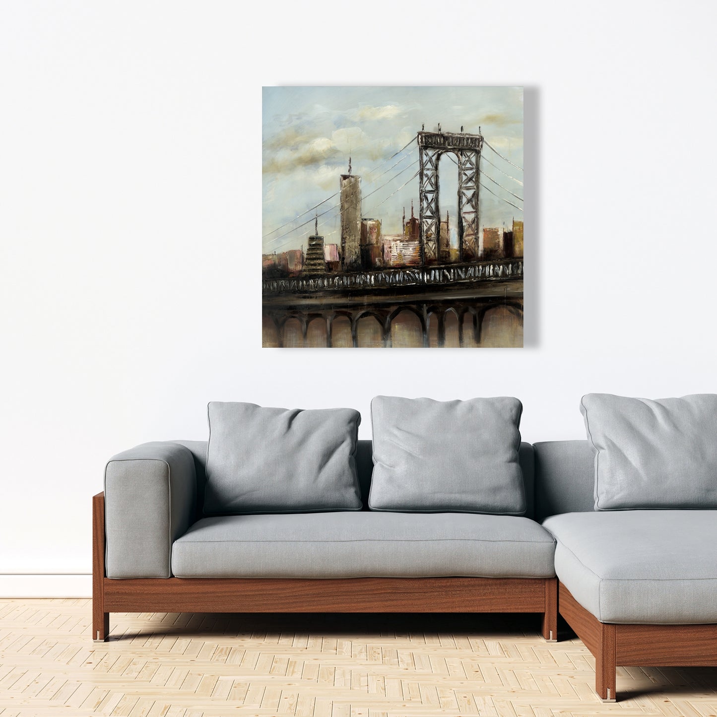 Toile « Pont urbain » – Décoration d'intérieur contemporaine | Art des jours nuageux