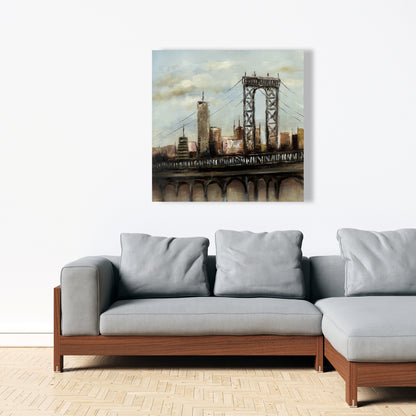 Toile « Pont urbain » – Décoration d'intérieur contemporaine | Art des jours nuageux