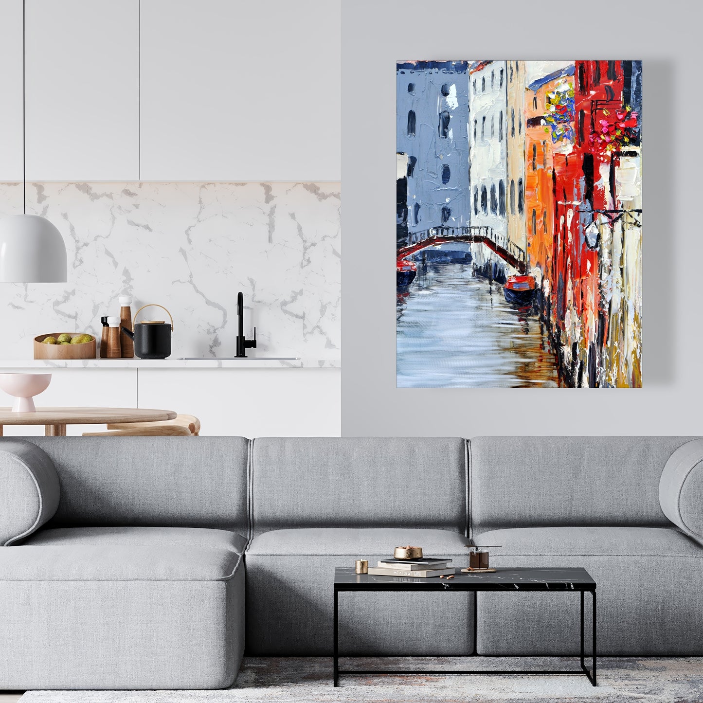 White Bedroom Canvas - The Grand Canal Venice Home Decor