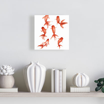 Small Red Fishes Canvas - Asian Animals Bedroom Wall Art Decor