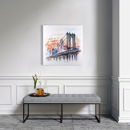 Bridge Sketch Canvas - Illustrative Bedroom Art for Home Decor