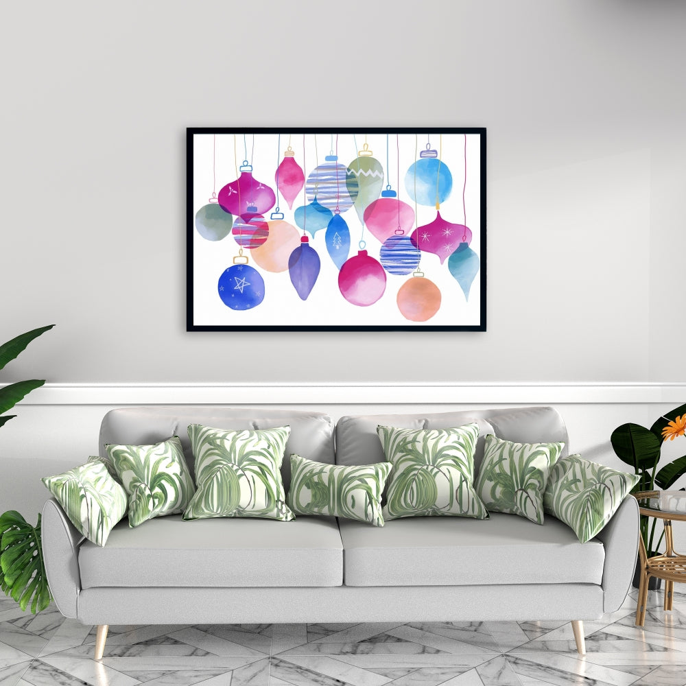 Magic Holidays | Illustrative Living Room Framed Canvas Decor