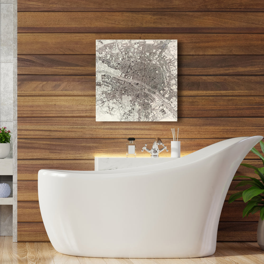 Paris Blue Sepia Beige Canvas | Home Decor Wall Art Prints