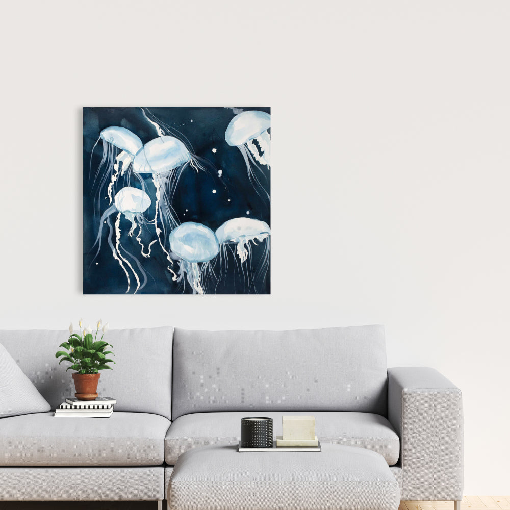 Medusa Marine Blue Canvas | Aquatic Home Decor Wall Art