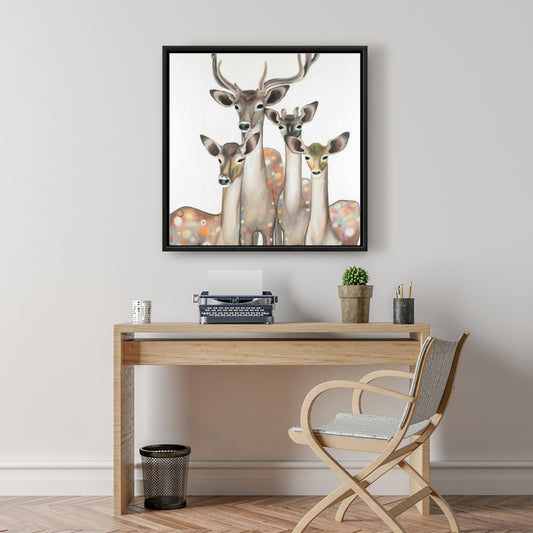 Toile « Groupe de cerfs abstraits » | Décoration murale romantique