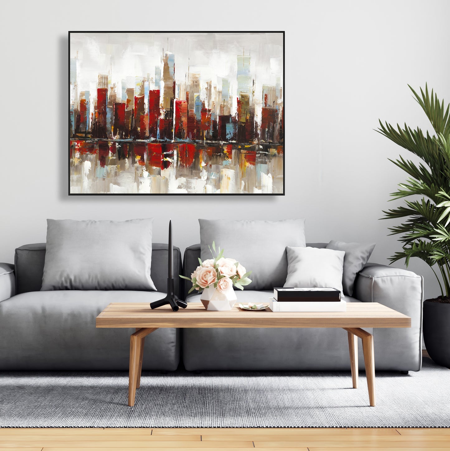 Toile abstraite de gratte-ciels colorés | Décoration murale pour chambre