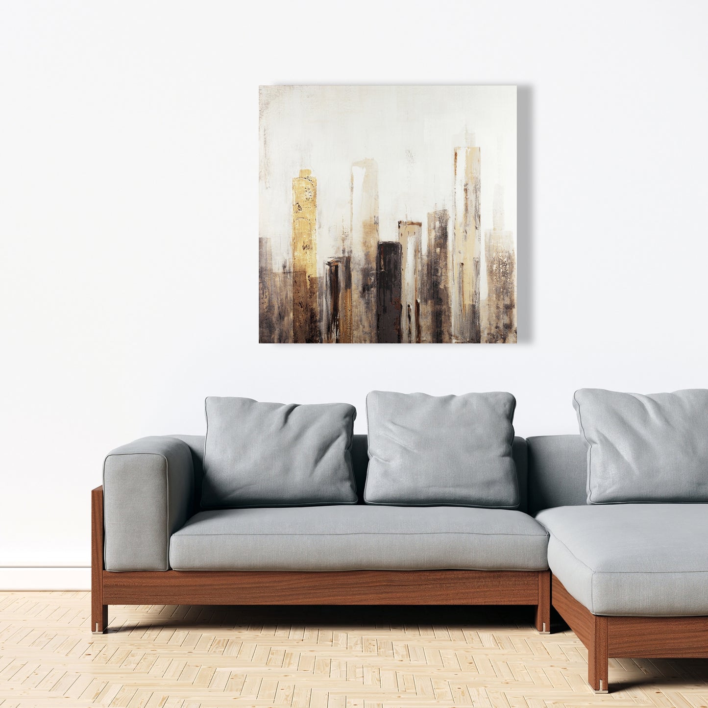 Earthy Tones City Canvas | Industrial Building Wall Art Decor