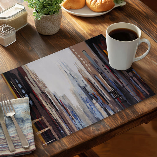 Abstract buildings - 14"x18" Polyester Placemat
