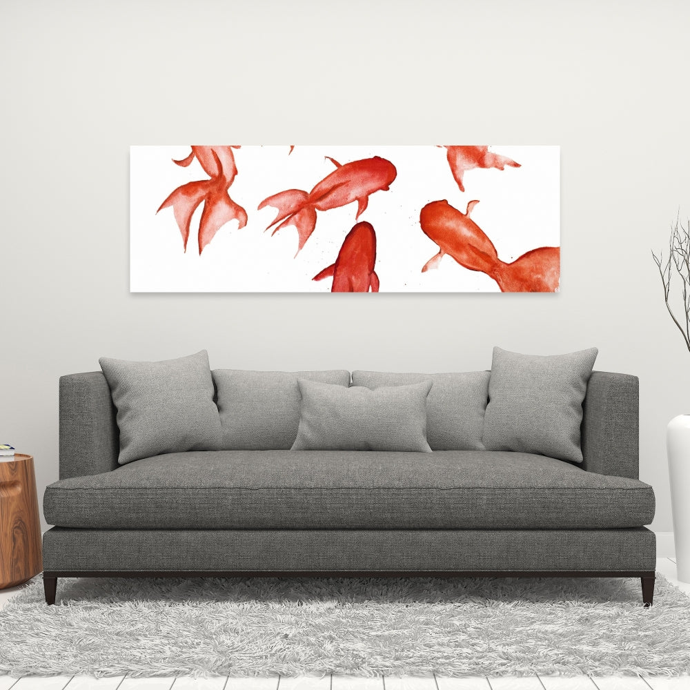 Red Fishes Canvas | Aquatic Animals Bedroom Decor Wall Art