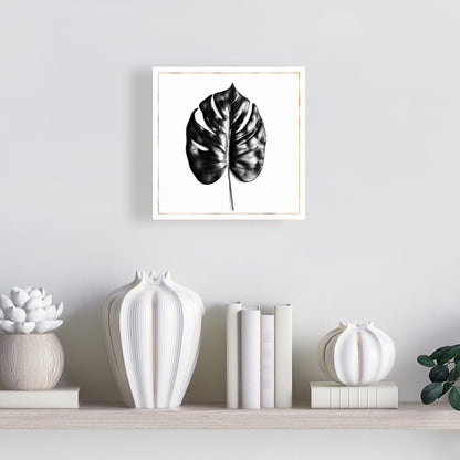 Toile botanique blanche exotique | Philodendron à feuilles fendues