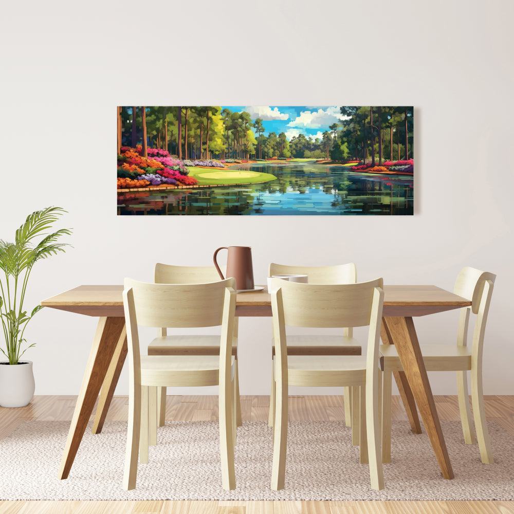 Lake Flowers Bathroom Canvas - Trees Landscapes Home Decor