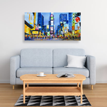 Retro Cityscape Times Square Canvas | Home Decor Wall Art