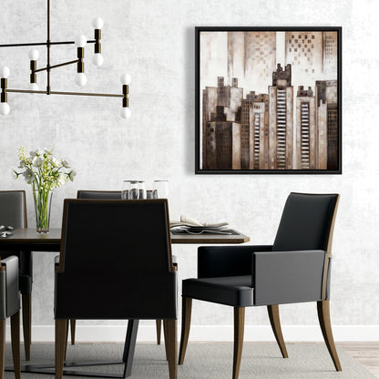 Toile encadrée moderne Brown City - Décoration d'intérieur Square City