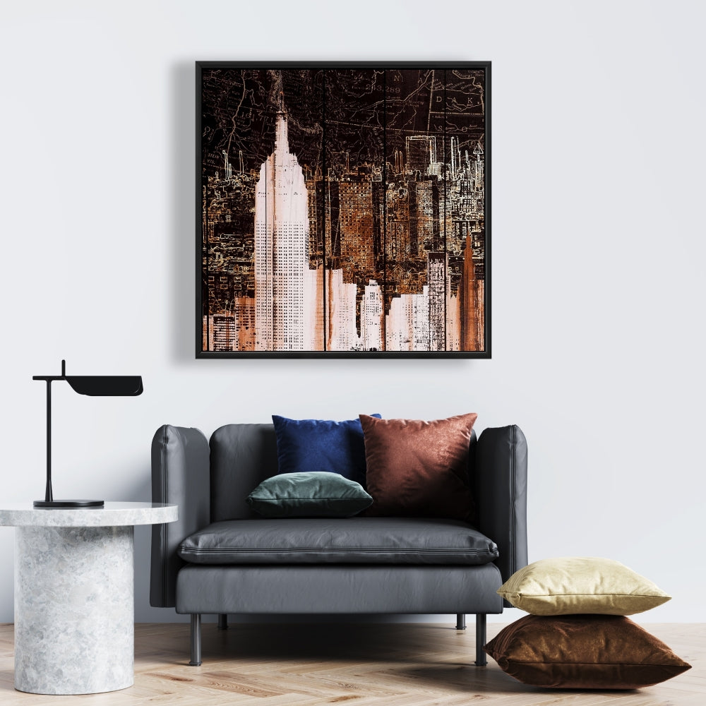 Modern Framed Empire City of New York Canvas | Home Decor