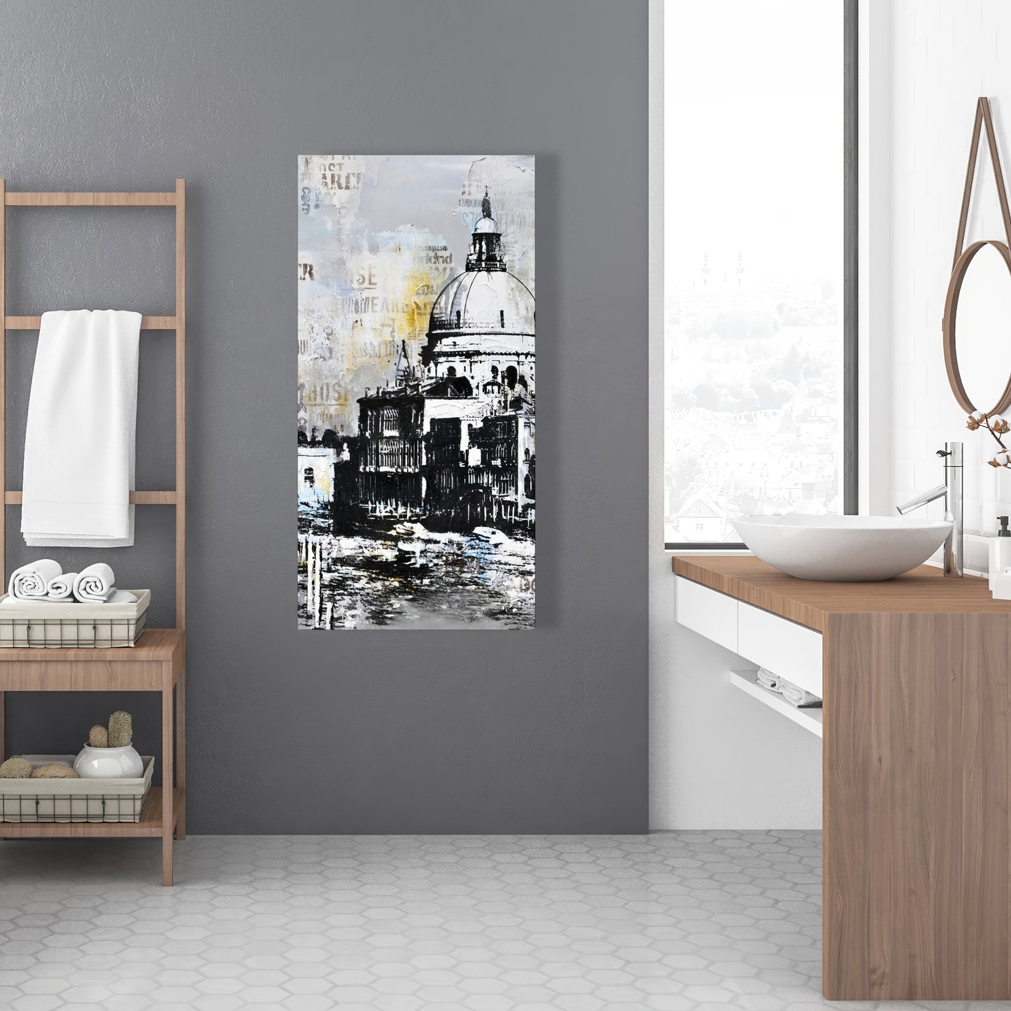 Contemporary Cities White Canvas | Basilica of Santa Maria