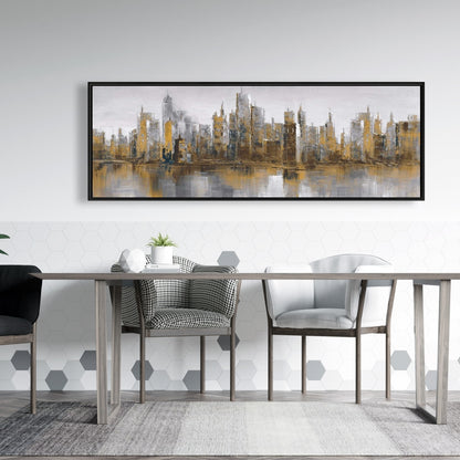 Toile encadrée représentant un paysage urbain sombre et industriel pour chambre à coucher