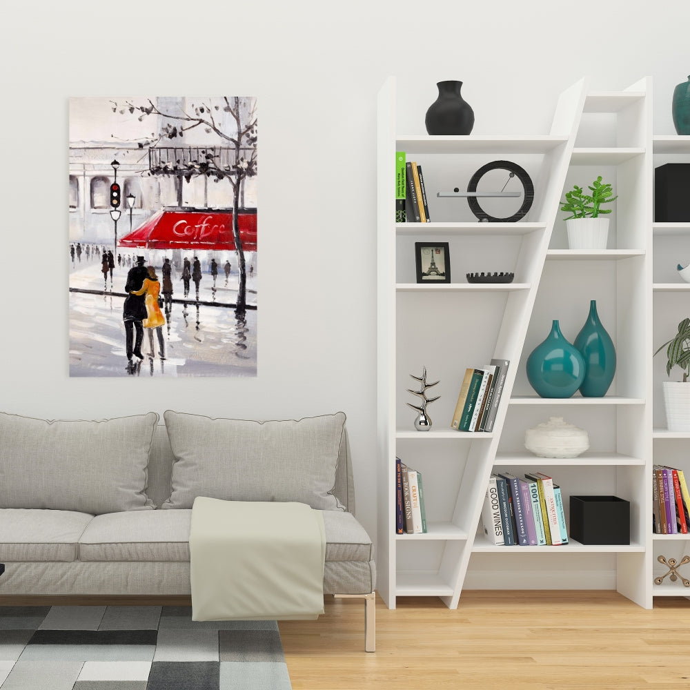 Toile représentant un couple marchant – Décoration murale moderne pour chambre à coucher