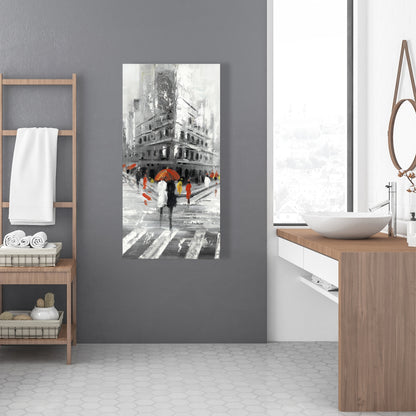 Greyish Flatiron Building Canvas | Cities Gray Wall Art Decor