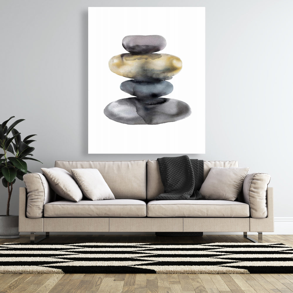 Toile Nature morte avec minéraux et pierres chaudes - Décoration de chambre