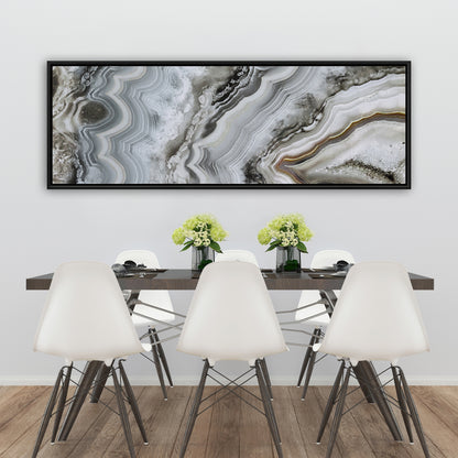 White Abstract Geode Framed Canvas - Hyperrealist Home Decor
