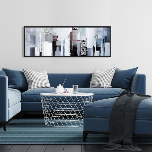 Toile encadrée aux formes abstraites – Décoration de chambre industrielle