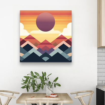 Peace Mountain White Bedroom Canvas - Tranquil Home Decor