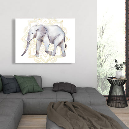 Éléphant sur toile mandalas | Décoration de chambre africaine