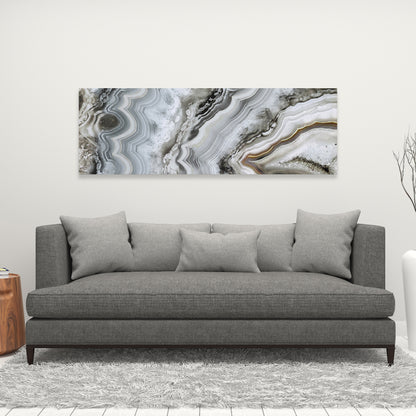 Abstract Geode Canvas - White Abstract Minerals Home Decor