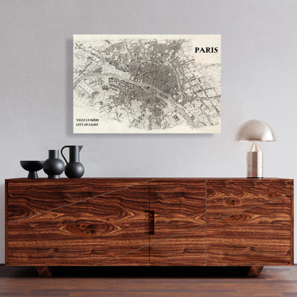 Paris Blue Sepia Beige Canvas | Home Decor Wall Art Prints