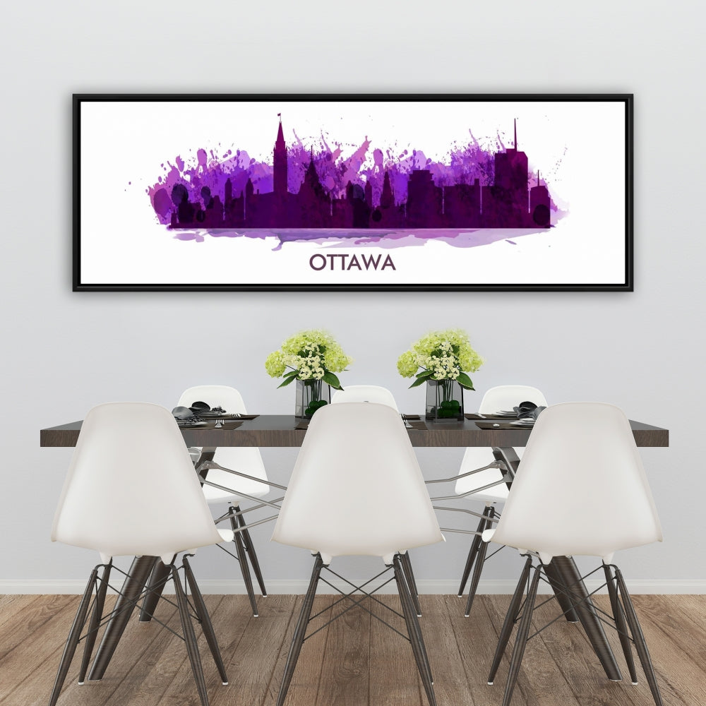 Retro Ottawa Paint Splash Silhouette Canvas | Home Decor