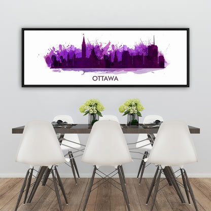 Retro Ottawa Paint Splash Silhouette Canvas | Home Decor