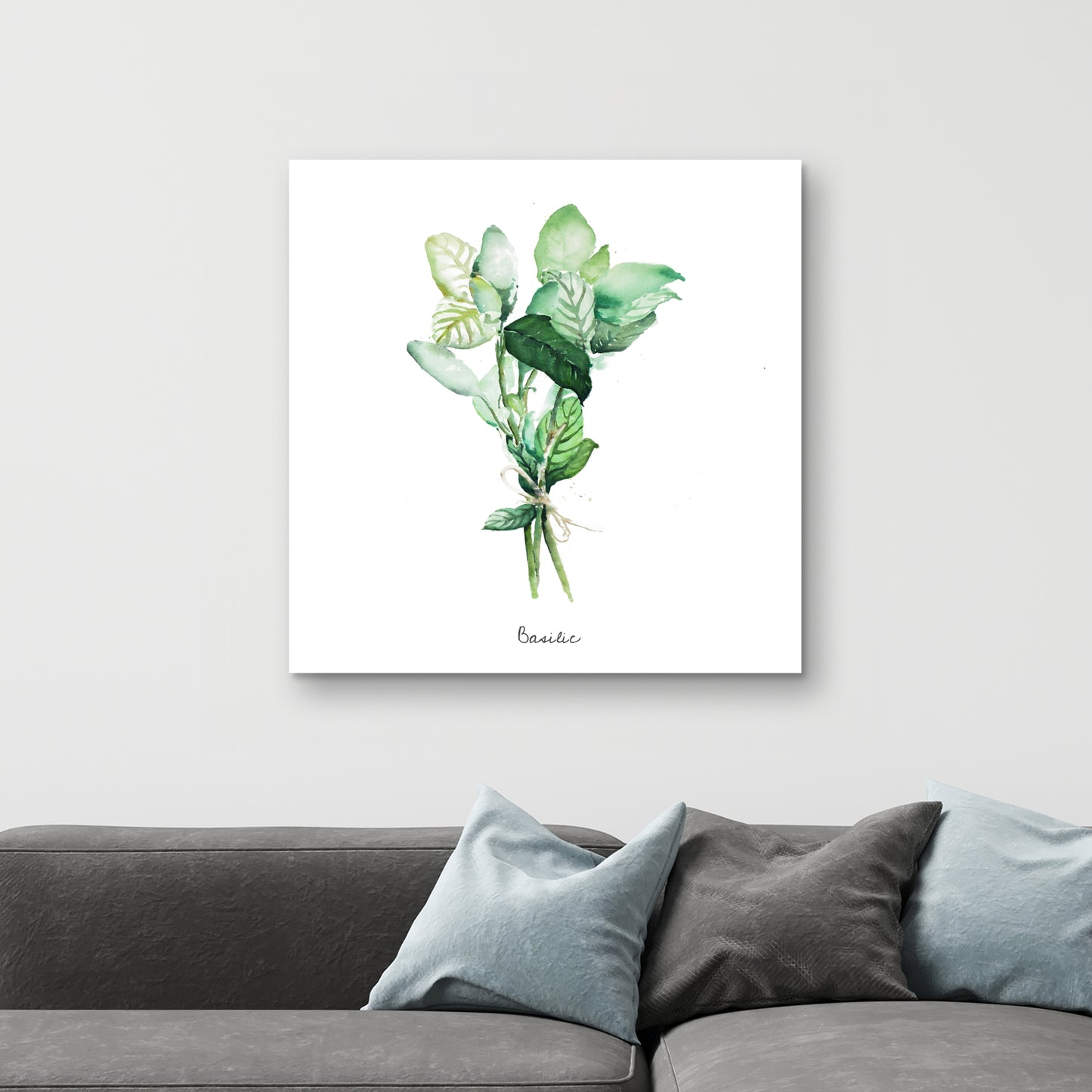 Bouquet de feuilles de basilic attachées - Fr | Décoration d'intérieur sur toile