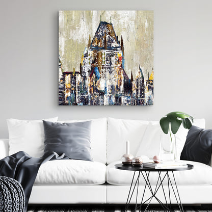Abstract Château Frontenac Canvas - Blue Cities Home Decor