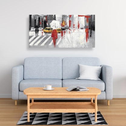 Abstract Cloudy City Street Canvas | Building Bedroom Decor