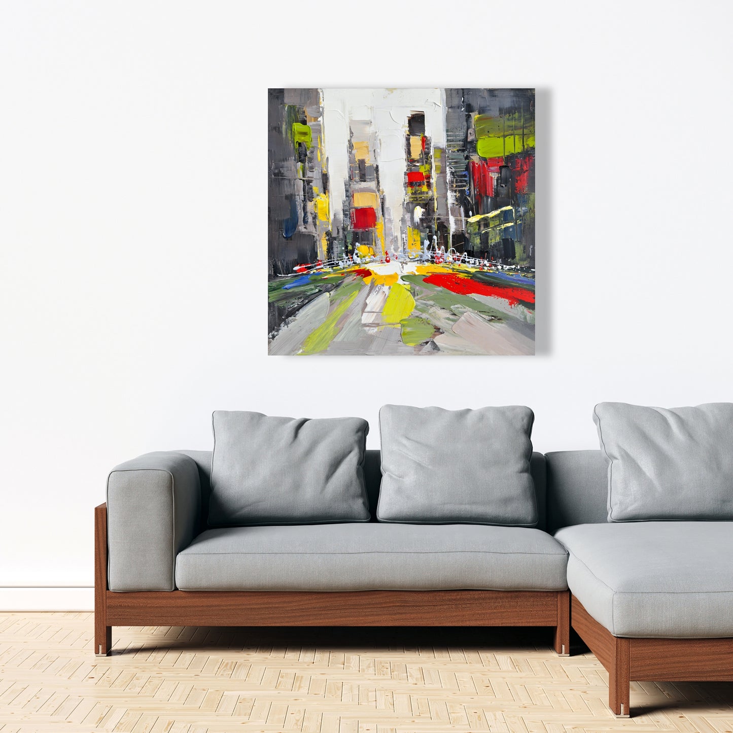 Abstract Texturized Cityscape Canvas | Modern Home Decor Art