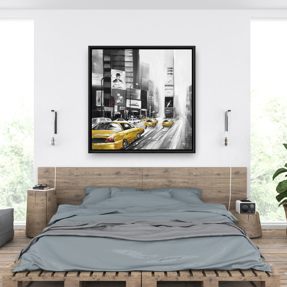 Toile Taxis jaunes de Times Square | Décoration de chambre contemporaine