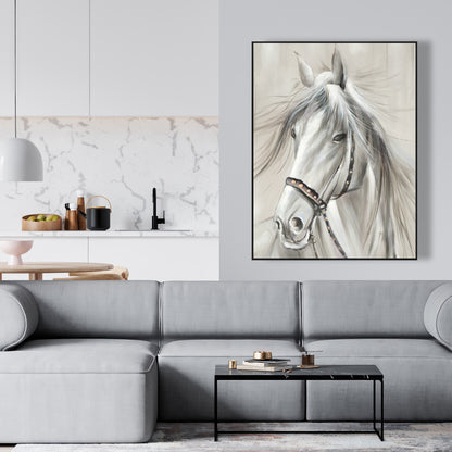 Toile Cheval Blanc Digne | Cadre Industriel | Décoration Intérieure