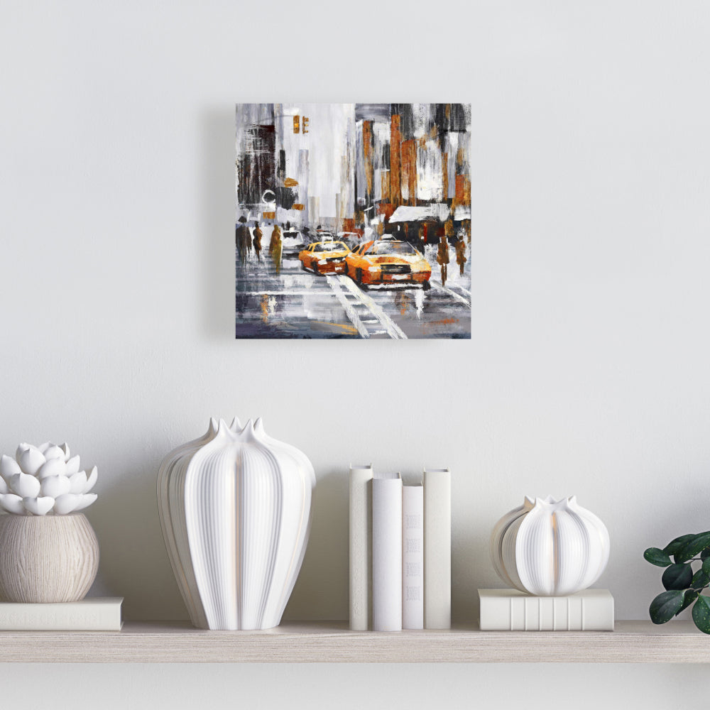 Abstract Citystreet Canvas - Yellow Taxis | Home Decor Art