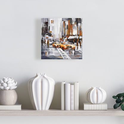 Abstract Citystreet Canvas - Yellow Taxis | Home Decor Art